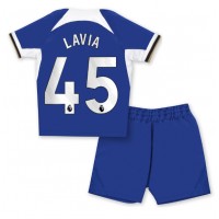 Chelsea Romeo Lavia #45 Hemmaställ Barn 2023-24 Korta ärmar (+ Korta byxor)